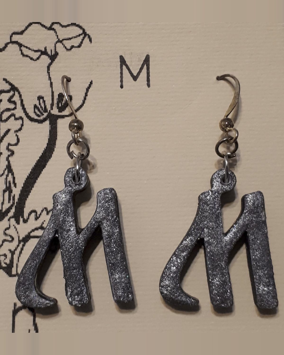 Letter M Earrings